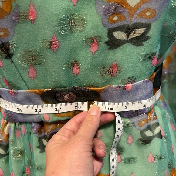 Vintage Clifton Wilhite Floral Green Maxi Dress - Picture 7 of 11